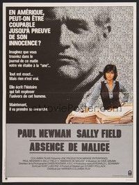 5x220 ABSENCE OF MALICE French 15x21 '82 Paul Newman, Sally Field, Sydney Pollack, cool design!