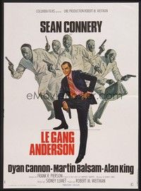 5x224 ANDERSON TAPES French 15x21 '71 art of Sean Connery & gang of masked robbers, Sidney Lumet!