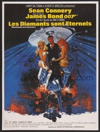 5x255 DIAMONDS ARE FOREVER French 15x21 R80s art of Sean Connery as James Bond by Robert McGinnis!