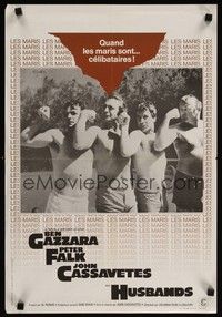 5x281 HUSBANDS French 15x21 '70 wacky image of Ben Gazzara, Peter Falk & John Cassavetes!