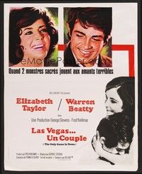 5x311 ONLY GAME IN TOWN French 15x21 '69 Grinsson art of Elizabeth Taylor & Warren Beatty, Vegas!