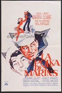 5x317 SAILOR BEWARE French 15x21 R70s artwork of wacky Dean Martin & Jerry Lewis by Hurel!