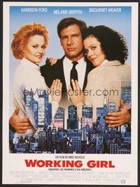 5x339 WORKING GIRL French 15x21 '89 Harrison Ford, Melanie Griffith, Sigourney Weaver, NYC!
