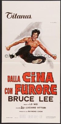 5x062 CHINESE CONNECTION Italian locandina R70s kung fu master Bruce Lee art by Averardo Ciriello!