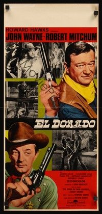 5x070 EL DORADO Italian locandina '67 John Wayne, Robert Mitchum, Howard Hawks!