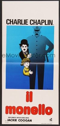 5x081 KID Italian locandina R60s art of Charlie Chaplin & Jackie Coogan by Leo Kouper!