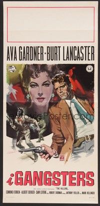 5x083 KILLERS Italian locandina '47 art of Burt Lancaster & sexy Ava Gardner, from Hemingway!