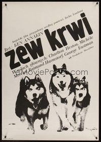 5x156 CALL OF THE WILD Polish 23x33 '75 Charlton Heston, Michele Mercier, Erol art of sled dogs!