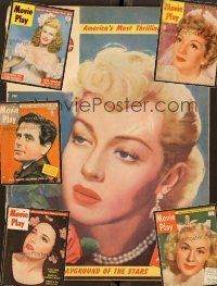 5y027 LOT OF 6 MOVIE PLAY MAGAZINES lot '46-'47 Lana Turner, Ginger Rogers, Betty Hutton + more!