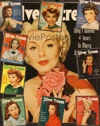 5y029 LOT OF 10 SILVER SCREEN MAGAZINES lot '49-'50 Lana Turner, Ann Sheridan, Paulette Goddard
