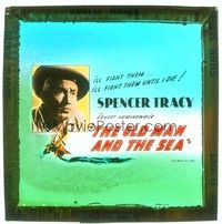 5y194 OLD MAN & THE SEA Aust glass slide '58 John Sturges, Spencer Tracy, by Ernest Hemingway!