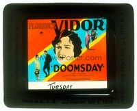 5y179 DOOMSDAY glass slide '28 full-length Gary Cooper + headshot art of Florence Vidor!