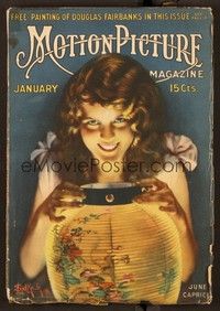 5y104 MOTION PICTURE magazine January 1917 wonderful artwork of June Caprice by Leo Sielke!