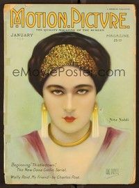 5y111 MOTION PICTURE magazine January 1924 cool artwork of Nita Naldi by Hal Phyfe!