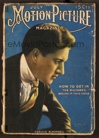 5y098 MOTION PICTURE magazine July 1916 profile portrait of Carlyle Blackwell by Leo Sielke!