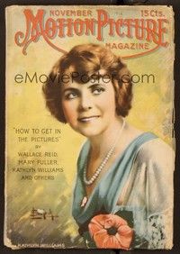 5y102 MOTION PICTURE magazine November 1916 artwork portrait of Kathlyn Williams by Leo Sielke!