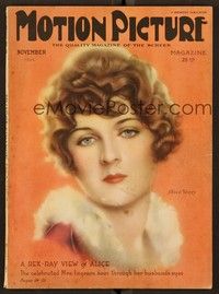 5y121 MOTION PICTURE magazine November 1924 art of pretty Alice Terry by Alberto Vargas!