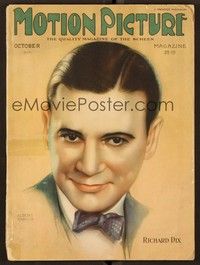 5y120 MOTION PICTURE magazine October 1924 artwork portrait of Richard Dix by Alberto Vargas!