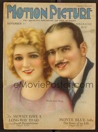 5y119 MOTION PICTURE magazine September 1924 Mary Pickford & Douglas Fairbanks by Alberto Vargas!