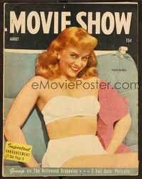 5y081 MOVIE SHOW magazine August 1945 sexy Paulette Goddard in two-piece from Kitty by Jack Albin!