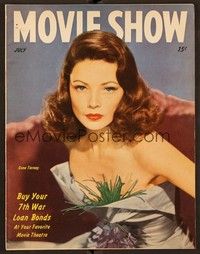 5y080 MOVIE SHOW magazine July 1945 sexiest portrait of Gene Tierney from Bell for Adano!