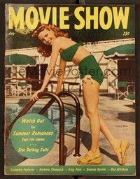5y091 MOVIE SHOW magazine July 1947 full-length sexy Janet Blair in swimsuit by Jack Albin!