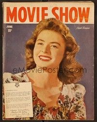 5y079 MOVIE SHOW magazine June 1945 smiling portrait of pretty Ingrid Bergman from Spellbound!
