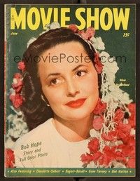5y090 MOVIE SHOW magazine June 1947 portrait of Olivia De Havilland from Dark Mirror by Ray Jones!