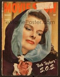 5y093 MOVIE SHOW magazine September 1947 portrait of hooded Katharine Hepburn from Song of Love!