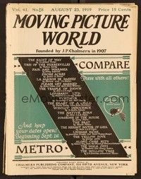 5y035 MOVING PICTURE WORLD exhibitor magazine August 23, 1919 2-page ad for Nazimova in The Brat!