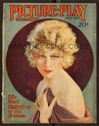 5y142 PICTURE PLAY magazine June 1923 art portrait of sexy Anna Q. Nilsson by Henry Clive!