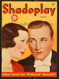 5y061 SHADOPLAY magazine February 1935 romantic close up of Kitty Carlisle & Bing Crosby!