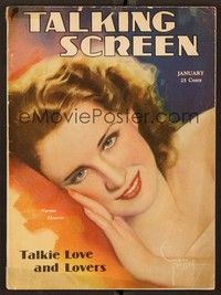 5y045 TALKING SCREEN MAGAZINE vol 1 no 1 magazine January 1930 art of Norma Shearer by Enoch Bolles!