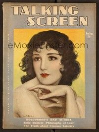5y047 TALKING SCREEN MAGAZINE magazine July 1930 art of sexy Bebe Daniels by W.T. Denda!