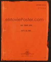 5y213 BIG TOWN GIRL revised final draft script September 10, 1937, screenplay by Breslow & Patrick!