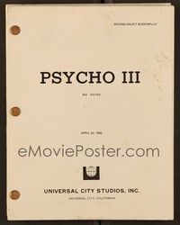 5y235 PSYCHO III second draft script April 25, 1985, screenplay by Charles Edward Pogue!