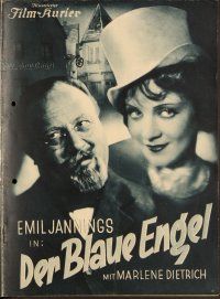 5y151 BLUE ANGEL German program '30 Josef von Sternberg, Jannings, Marlene Dietrich, different!