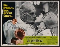 5z115 ABOMINABLE DR. PHIBES LC #1 '71 best romantic c/u of hideous Vincent Price & Virginia North!
