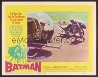 5z137 BATMAN LC #5 '66 great image of Adam West by motorcycle running towards helicopter!