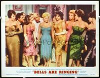 5z142 BELLS ARE RINGING LC #6 '60 Judy Holliday & Fred Clark surrounded by sexy showgirls!