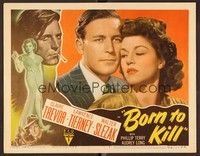 5z172 BORN TO KILL LC #4 '46 great close up of Lawrence Tierney & sexy Claire Trevor!