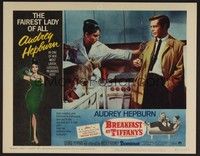 5z179 BREAKFAST AT TIFFANY'S LC #2 R65 George Peppard watches Audrey Hepburn on sink with cat!