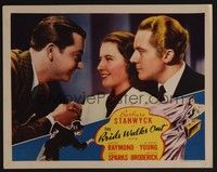 5z182 BRIDE WALKS OUT LC '36 close up of Gene Raymond watching Barbara Stanwyck & Robert Young!