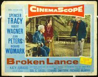 5z186 BROKEN LANCE LC #8 '54 Richard Widmark stares at Spencer Tracy & Katy Jurado!