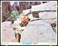 5z192 BUTCH CASSIDY & THE SUNDANCE KID LC #6 '69 Paul Newman & Robert Redford hide from posse!