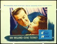5z206 CLOSE TO MY HEART LC #1 '51 best romantic close up of Gene Tierney & Ray Milland!