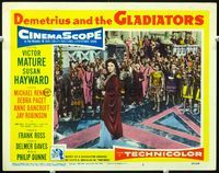 5z236 DEMETRIUS & THE GLADIATORS LC #3 '54 Victor Mature in armor watches Susan Hayward!