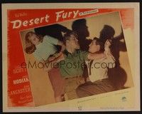 5z238 DESERT FURY LC #1 '47 Lizabeth Scott stops Burt Lancaster about to punch John Hodiak!
