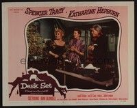 5z240 DESK SET LC #8 '57 Spencer Tracy, Katharine Hepburn & Joan Blondell by Christmas tree!