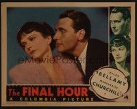 5z270 FINAL HOUR LC '36 romantic close up of Ralph Bellamy & Marguerite Churchill!